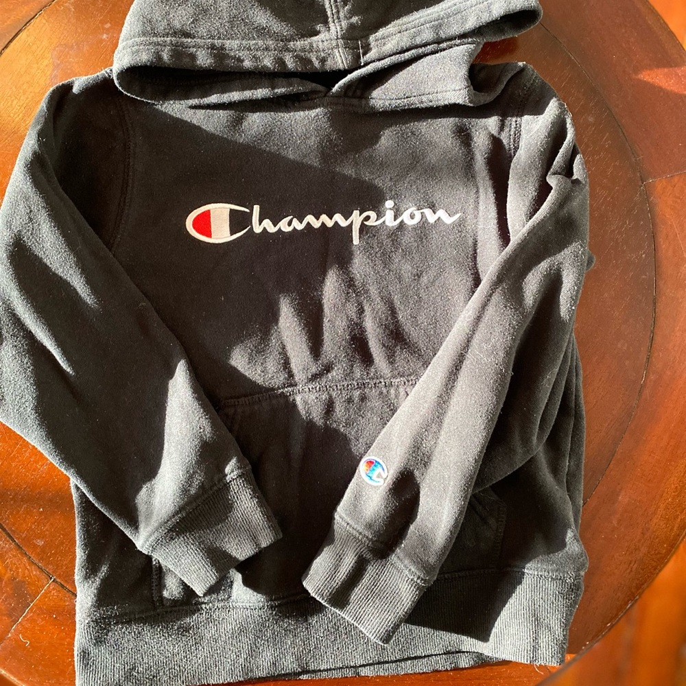 Champion Black Hoodie Size 7 Kids